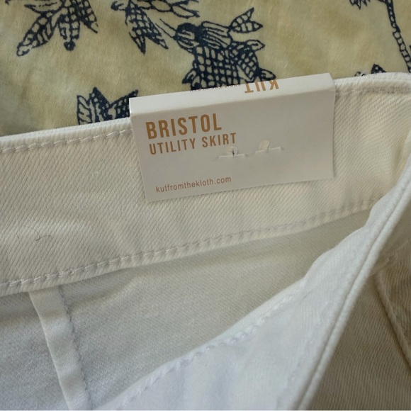 Kut From The Kloth Evereve Skirt Womens 10 Bristol Utility White New - Picture 7 of 9